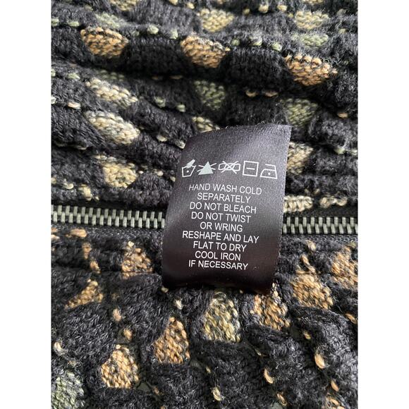 Nic & Zoe Asymmetric Side Zip Open Front Cardigan Olive Mix Sz S - Picture 11 of 11